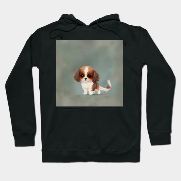 Cute Cavalier King Charles Spaniel Dog Puppy Art 4 Hoodie by cutiepeaupies